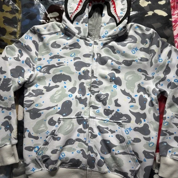 BAPE ABC Camo Double Shark Full Zip Hoodie 'White’ - Picture 3 of 9